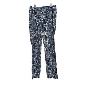 Lisette L Montreal Pants 4 Blue Pattern Stretch Straight Pull On Comfort Pants